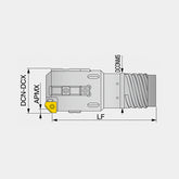COUNTERBORING HEAD DTS-EX Counterboring head with external 4-start thread for double tube system (DTS), diameters adjustable, tool diameter ø25.00 - ø39.99 mm - Big-tools Industrial Supply Tools for Metal Cutting